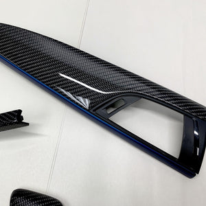 F22 BMW 2 Series black 2x2 twill carbon fiber interior trim set - oCarbon
