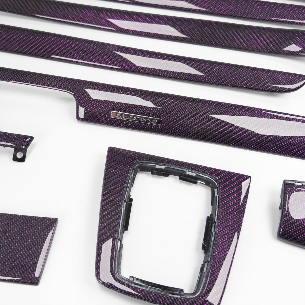 IN STOCK - B6/B7 Audi A4 / S4 / RS4 purple reflex carbon fiber interior trim set