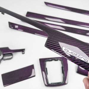 IN STOCK - B6/B7 Audi A4 / S4 / RS4 purple reflex carbon fiber interior trim set