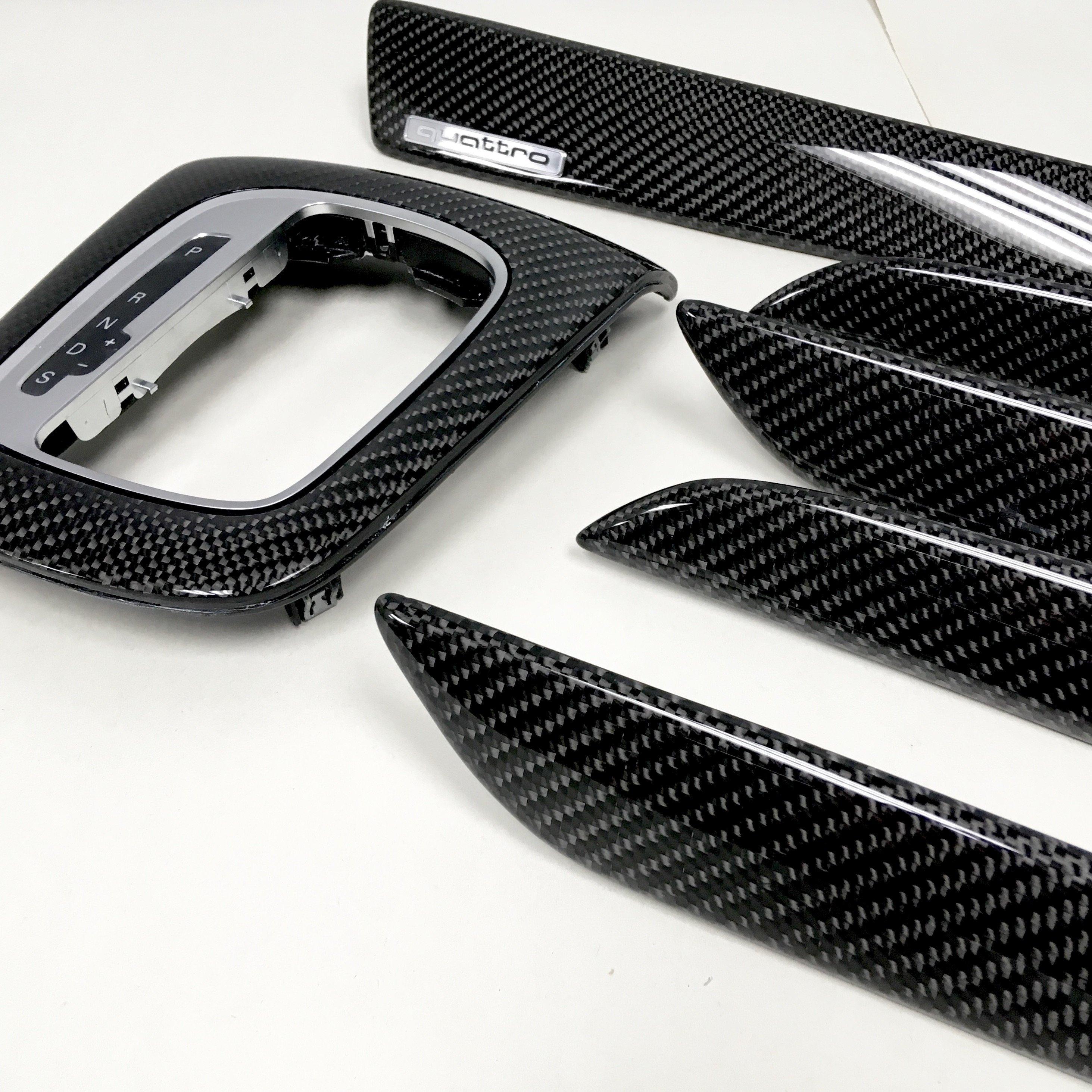  Car Accessories for Audi Q3 2019 2020 2021 ABS Interior Door  Armrest Handles Molding Cover Trim 4pcs (Carbon Fiber Look) : Automotive