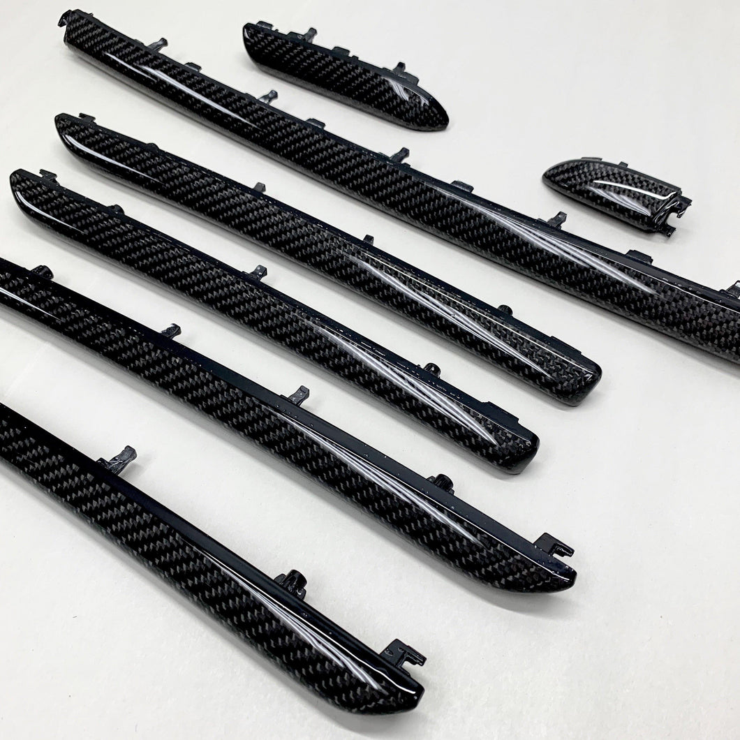 Dry Carbon Fiber Interior Door Console Panel Trim Strip For Audi A3 S3 RS3 14-18 Dry Carbon Fiber Interior Door Console Panel Trim Strip For Audi A3 S3 RS3 14-18