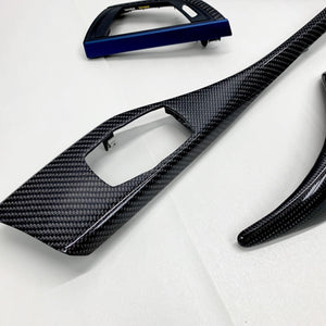 F22 BMW 2 Series black 2x2 twill carbon fiber interior trim set - oCarbon