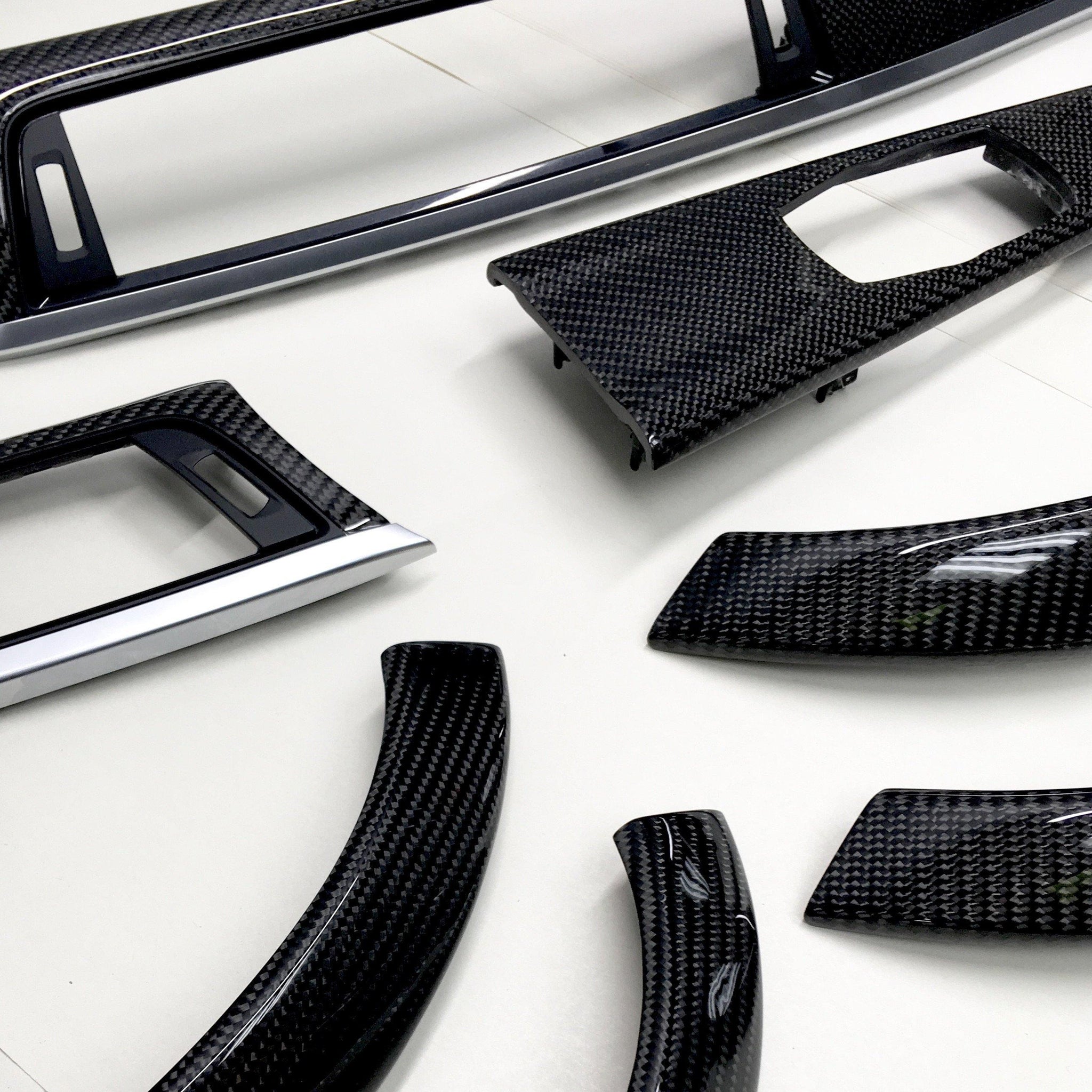 F30 BMW 3 Series black 2x2 twill carbon fiber interior trim set – oCarbon