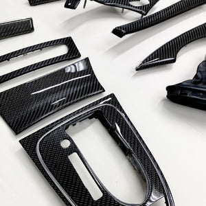 W211 Mercedes Benz E Class black 2x2 twill carbon fiber interior trim set - oCarbon